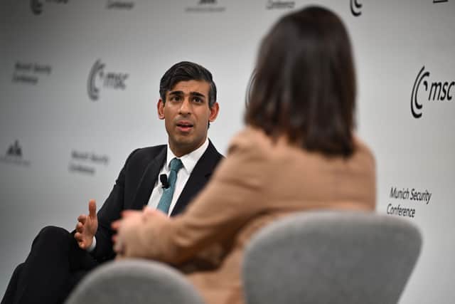 Prime Minister Rishi Sunak attends a Q and A session after speaking at the Munich Security Conference in Germany. Picture: PA