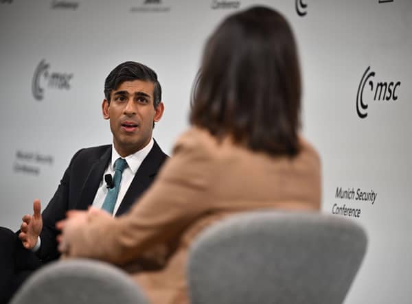 Prime Minister Rishi Sunak attends a Q and A session after speaking at the Munich Security Conference in Germany. Picture: PA