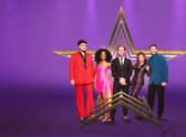 Adam Lambert, Beverley Knight, Olly Murs, Shania Twain and Jason Manford in a promotional image for Starstruck Series 2 (Credit: ITV)