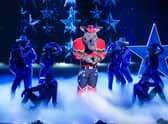 Rhino performing in The Masked Singer finale (Credit: ITV)
