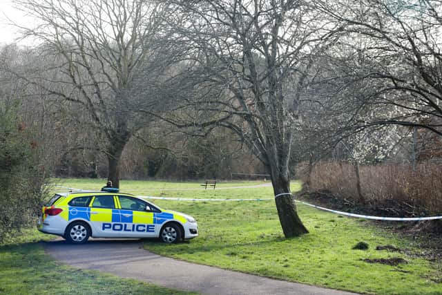 Police on the scene at Ludwell Valley Park in Exeter. Picture: Tom Wren / SWNS