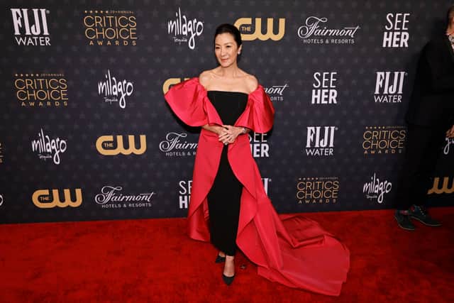 Michelle looked incredible at the Critics Choice Awards in a Carolina Herrera gown.  (Photo by Kevin Winter/Getty Images for Critics Choice Association)
