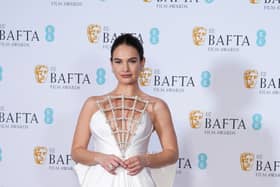 Lily James looked incredible on the red carpet. Photo by Getty