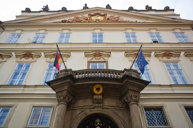 The Germany Embassy in Prague features in the 2022 film All Quiet on the Western Front
