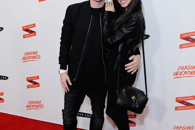 (L-R) Rob Dyrdek and Bryiana Noelle Flores attend Lewis Howes Documentary Live Premiere: Chasing Greatness at Pacific Theatres at The Grove on February 12, 2020 in Los Angeles, California. (Photo by Charley Gallay/Getty Images for Lewis Howes)