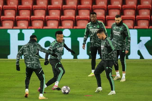 Real Madrid in training at Anfield ahead of UCL clash against Liverpool