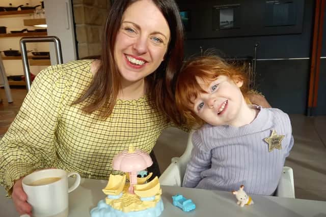Ellen Beardmore, who runs freelance writing and PR business Edit Sheffield, with her daughter Emilia.
