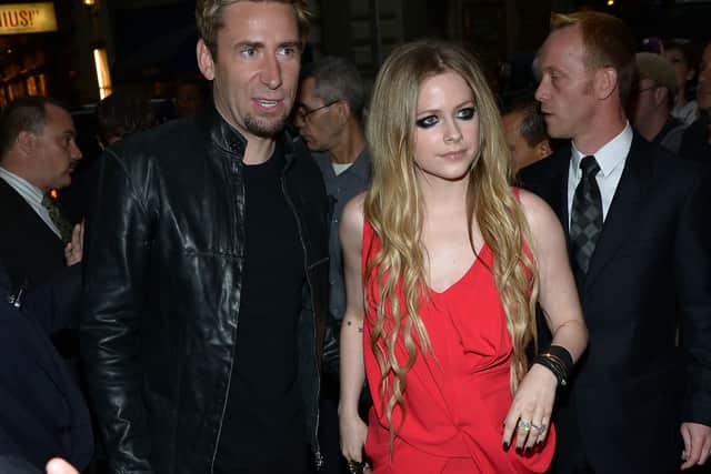 Chad Kroeger (L) and Avril Lavigne attend the Songwriters Hall of Fame 44th Annual Induction and Awards Dinner at the New York Marriott Marquis on June 13, 2013 in New York City.  (Photo by Theo Wargo/Getty Images for Songwriters Hall Of Fame)