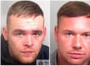 Jordan Godfrey, 30, and Brett Parker, 28, drove around in a stolen Ford Focus stopping random women (Images: Police handouts)