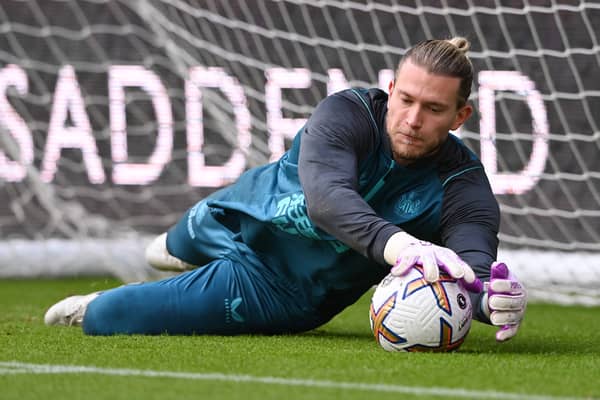 Loris Karius of Newcastle United is vying for a starting spot for the Carabao Cup final. (Getty Images)