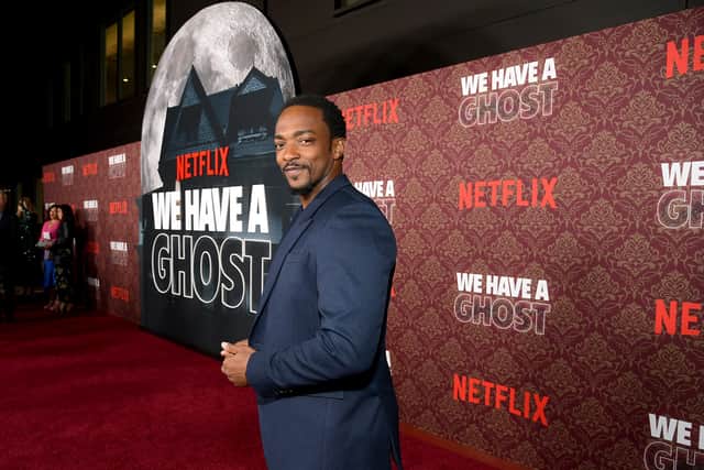 Anthony Mackie attends Netflix's "We Have A Ghost" Premiere on February 22, 2023 in Los Angeles, California. (Photo by Charley Gallay/Getty Images for Netflix)