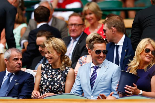 Ian Poulter and wife Katie (far right) at Wimbledon in 2015 (Image: Getty Images)