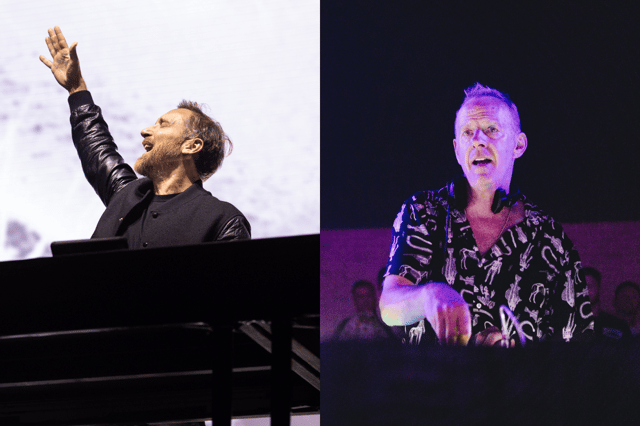 (L-R) David Guetta and Fatboy Slim will join Swedish House Mafia, Calvin Harris and Tiesto as part of Creamfields North 2023 (Credit: Getty Images)