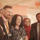 Luke Sullivan (second from left) with Baroness Uddin (second from right) (Photo: Phoenix Community Capital/Medium)