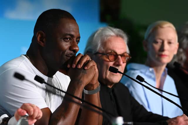 Idris Elba attends the press conference for "Three Thousand Years of Longing" during the 75th annual Cannes film festival at Palais des Festivals on May 21, 2022 in Cannes, France. (Photo by Joe Maher/Getty Images)
