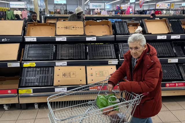 Supermarkets have been limiting fresh produce, including tomatoes and cucumbers (image: AFP/Getty Images)