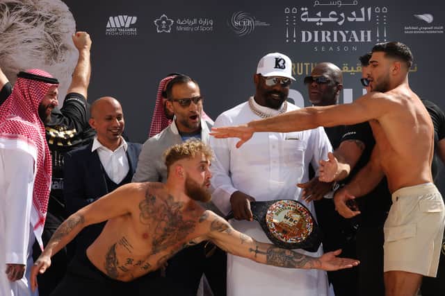 There were antics aplenty in the weigh-in