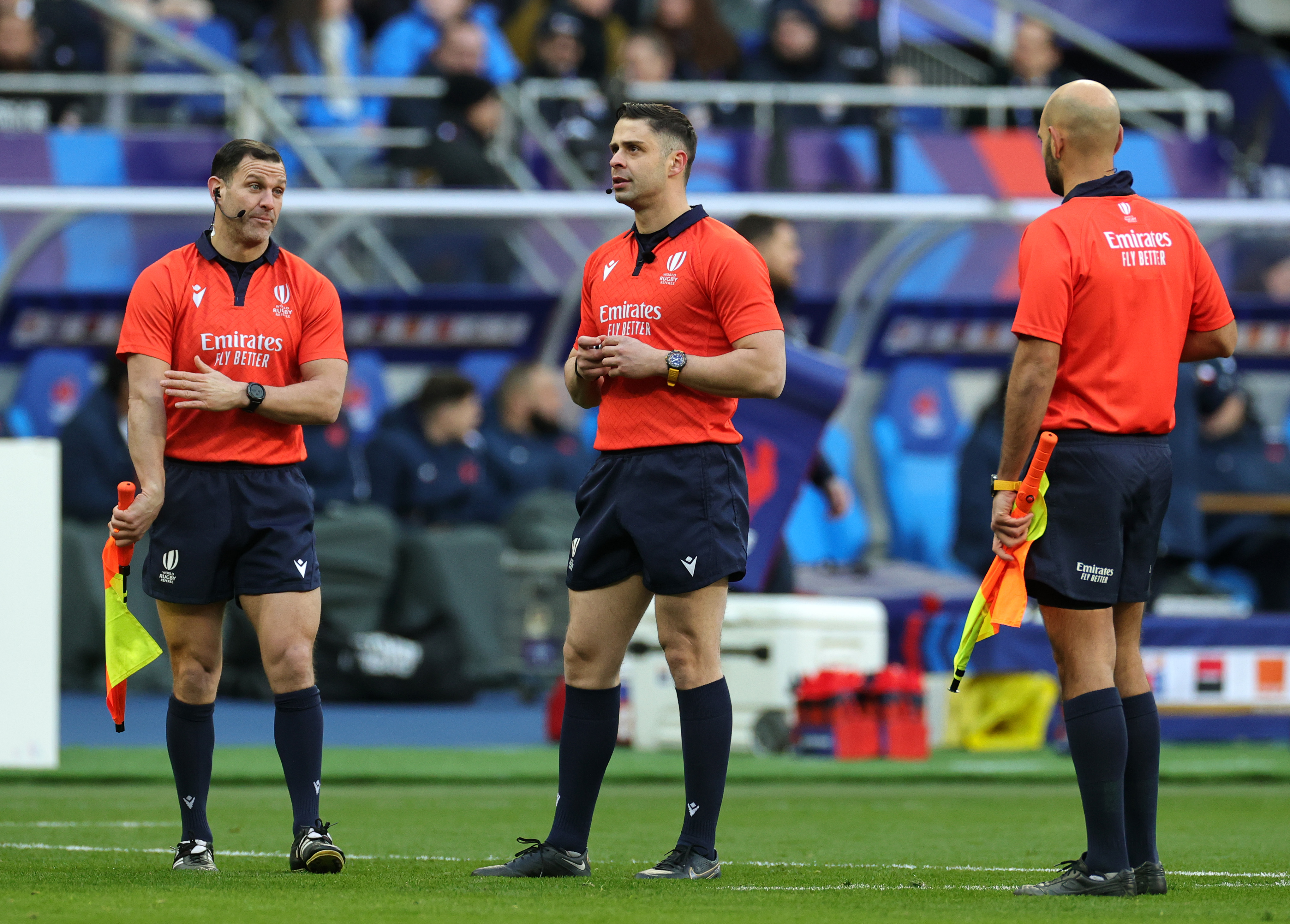 Who is referee for France vs Scotland in Six Nations?