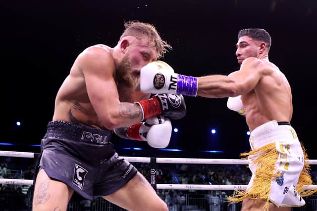 Tommy Fury retained his unbeaten status with a victory over Jake Paul. (Getty Images)