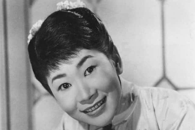 Press photo of Miyoshi Umeki for the 1961 film ‘’Flower Drum Song’’ (Credit: Universal International)