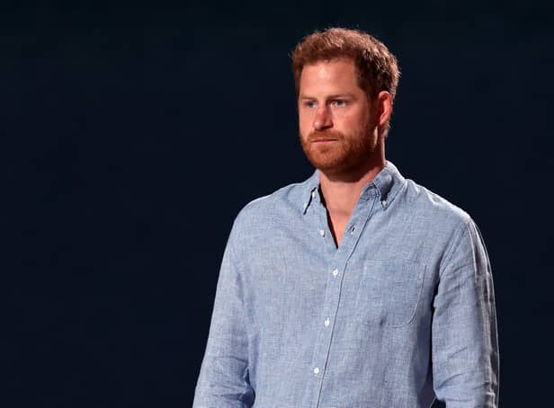 he Duke of Sussex, speaks onstage during Global Citizen VAX LIVE: The Concert To Reunite The World at SoFi Stadium in Inglewood, California. Global Citizen VAX LIVE: The Concert To Reunite The World will be broadcast on May 8, 2021. (Photo by Kevin Winter/Getty Images for Global Citizen VAX LIVE)