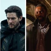 Gabriel Basso as Peter Sutherland; Ben Barnes as Kirigan in Shadow and Bone; Idris Elba as John Luther in Luther: The Fallen Sun (Credit: Netflix)