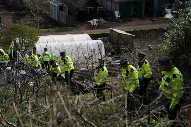 Police search teams in Roedale Valley Allotments, Brighton (Photo: PA)