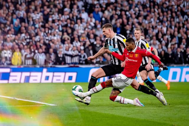 Rashford scores United’s second goal against Newcastle in EFL Cup