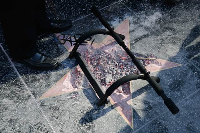 Donald Trump’s star - seen here in 2018 - has been repeatedly vandalised 
