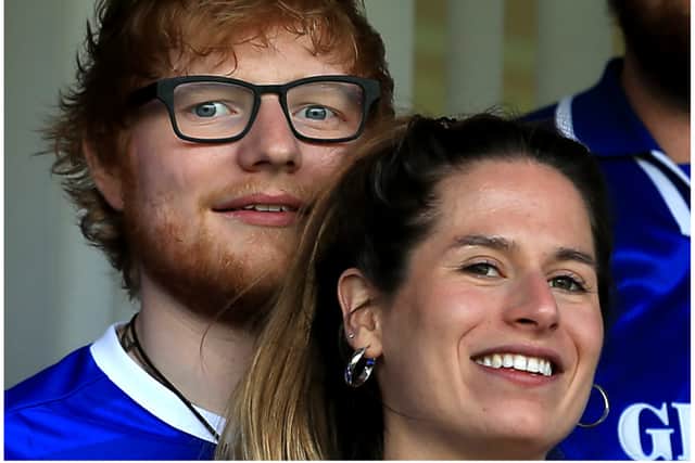 Singer Ed Sheeran with his wife Cherry Seaborn.