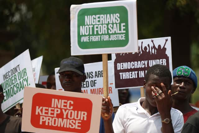 Nigerian protested the outcome of the 2023 presidential election. (Credit: Getty Images)