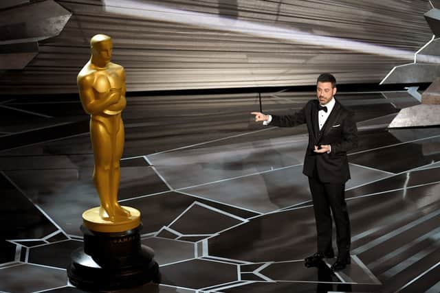 Jimmy Kimmel was emcee for the Oscars in 2017 when La La Land was mistakenly named as Best Picture (Pic:Getty)