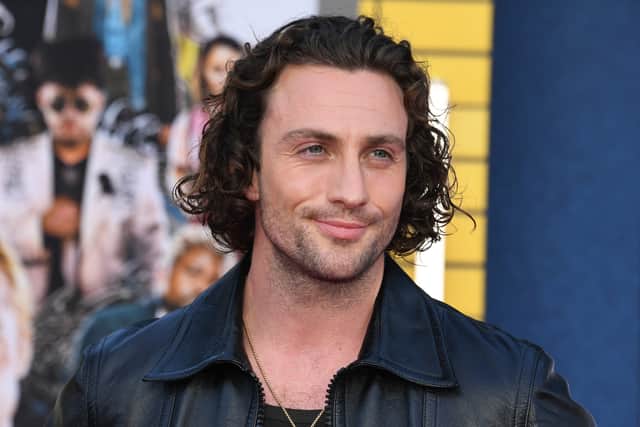 Aaron Taylor-Johnson attends the Los Angeles Premiere Of Columbia Pictures' "Bullet Train" at Regency Village Theatre on August 01, 2022 in Los Angeles, California. (Photo by Jon Kopaloff/Getty Images)