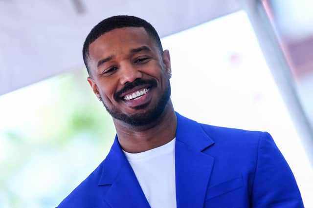 US actor/director Michael B. Jordan speaks during the unveiling of his Hollywood Walk of Fame star during a ceremony in Hollywood, California, on March 1, 2023. (Photo by VALERIE MACON / AFP)
