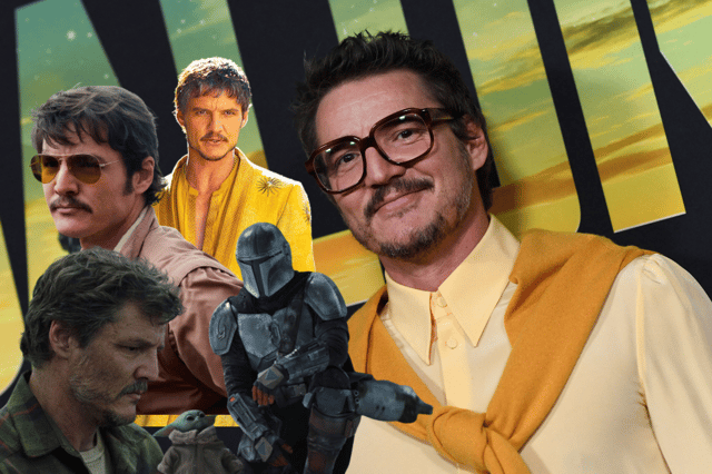 Pedro Pascal has been having a purple patch in 2023, owing the the dual successes of The Last of Us and the impending fourth series of The Mandalorian (Credit: Getty Images/HBO/DisneyNetflix)
