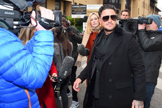 Stephen Bear speaks with journalists as he arrives for his sentencing hearing at Chelmsford Magistrates Court (Photo: Eamonn M. McCormack/Getty Images)