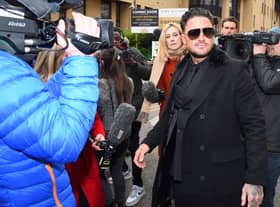 Stephen Bear speaks with journalists as he arrives for his sentencing hearing at Chelmsford Magistrates Court (Photo: Eamonn M. McCormack/Getty Images)