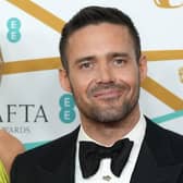 Vogue Williams and Spencer Matthews attend the EE BAFTA Film Awards 2023 at The Royal Festival Hall London, England. (Photo by Dominic Lipinski/Getty Images)