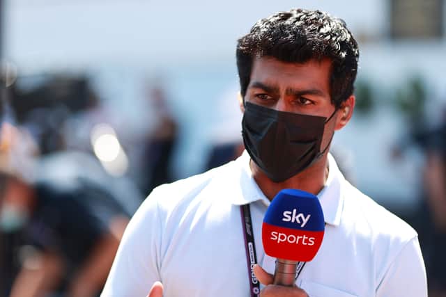 Sky Sports F1 pundit Karun Chandhok. (Photo by Mark Thompson/Getty Images)