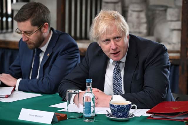 Simon Case (left) was Boris Johnson’s civil service chief (image: Getty Images)
