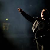 Bono onstage at Wembley Stadium in 2009 as part of U2’s “360 degree” world tour (Photo: Leon Neal/AFP via Getty Images)