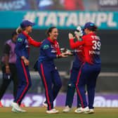 Delhi Capitals Alice Capsey celebrate a wicket in WPL 2023