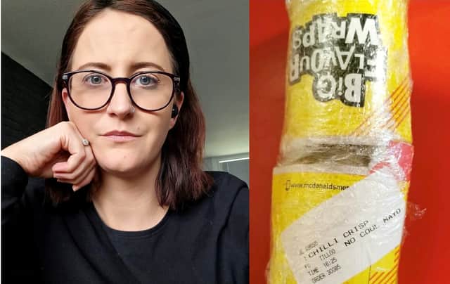 Holly Carr was hospitalised after eating a chicken wrap with mayonnaise (Photo: Holly Carr / SWNS)