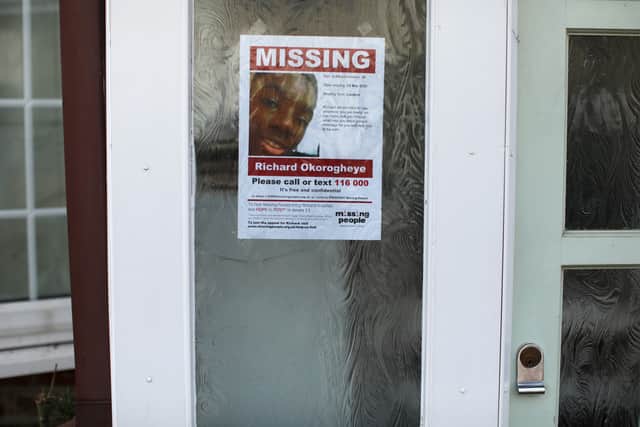 A missing poster for Richard Okorogheye