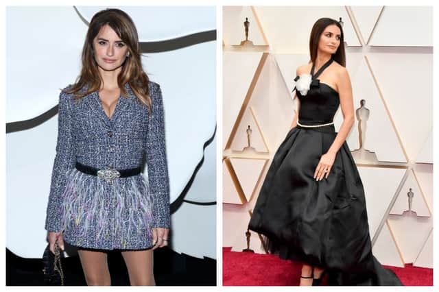 Penélope Cruz looked elegant in Chanel at their fashion show in Paris and at The Oscars 2020. Photographs by Getty