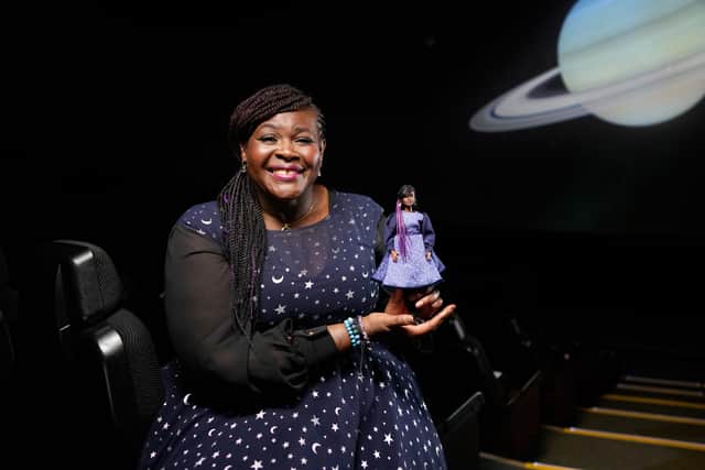  British scientist Dr Maggie Aderin-Pocock MBE, a British space scientist, Barbie has honoured the scientist with a one-of-a-kind doll in her likeness in celebration of both International Women’s Day and British Science Week. Photo by Mattel and PA.