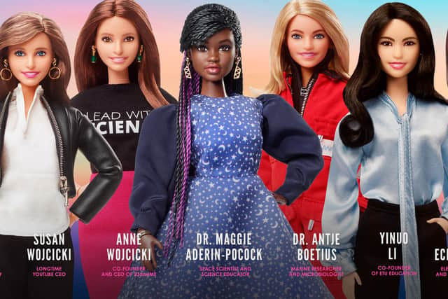 The new Barbie dolls which have been added to the Barbie role models collection for 2023. Photo by Mattel.