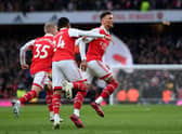 Ben White celebrates scoring Arsenal’s second goal against Bournemouth