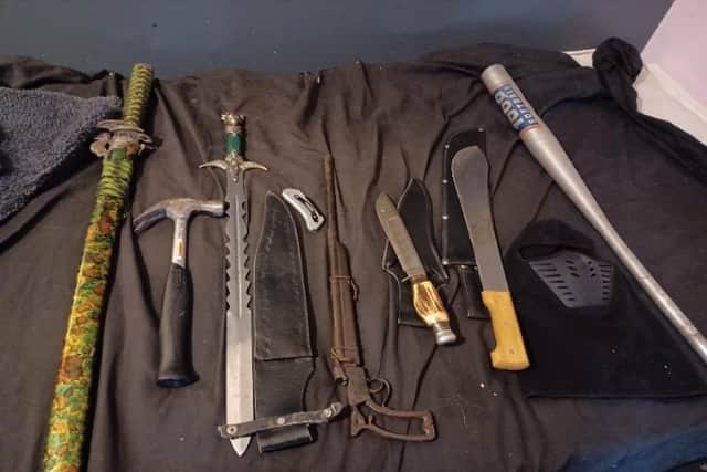 Weapons seized included guns, knives, machetes and swords (Photo: Met Police)