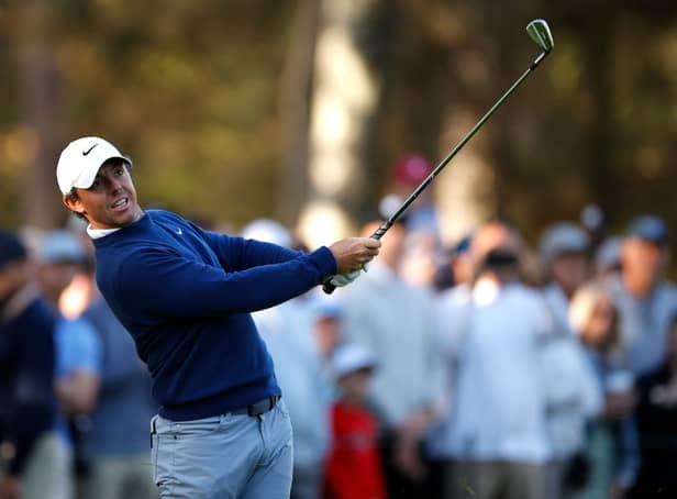 Rory McIlroy plays his shot from tenth tee in The Players first round